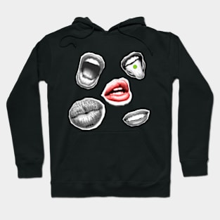 Grunge Mouths Collage Hoodie